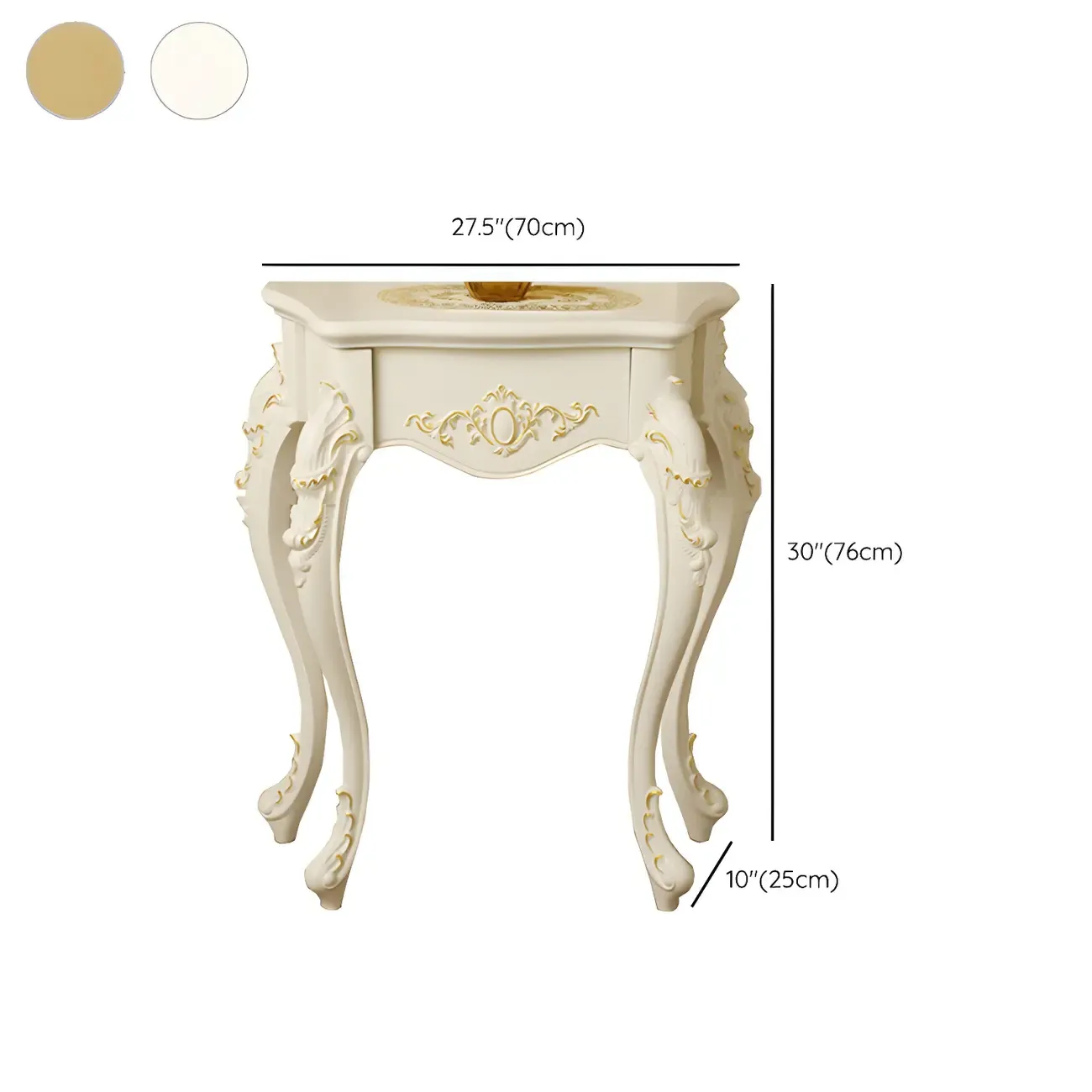 Vintage White Wood Free Form Narrow Console Table Image - 18