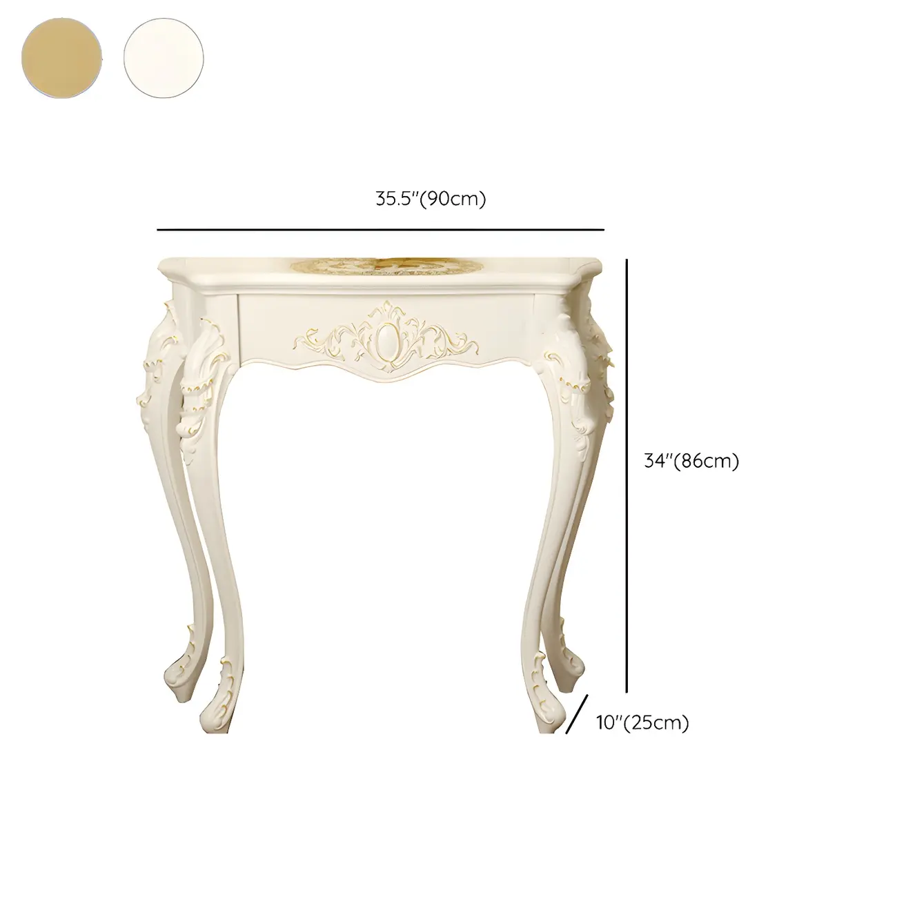 Vintage White Wood Free Form Narrow Console Table Image - 20 | homeyfad