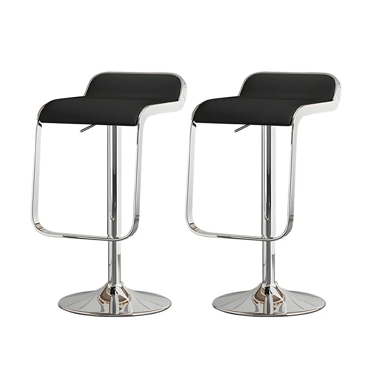 Elegant Metal Adjustable Bar Stools with Leather Seat for Kitchen Image - 6 | homeyfad