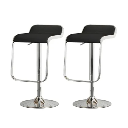 Elegant Metal Adjustable Bar Stools with Leather Seat for Kitchen Image - 6
