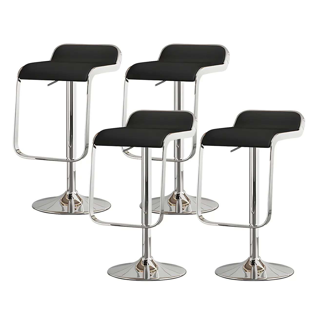 Elegant Metal Adjustable Bar Stools with Leather Seat for Kitchen Image - 7 | homeyfad