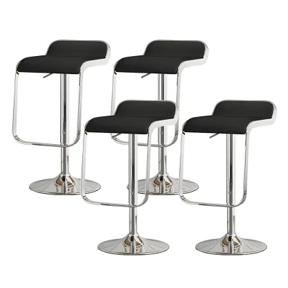Elegant Metal Adjustable Bar Stools with Leather Seat for Kitchen Image - 7