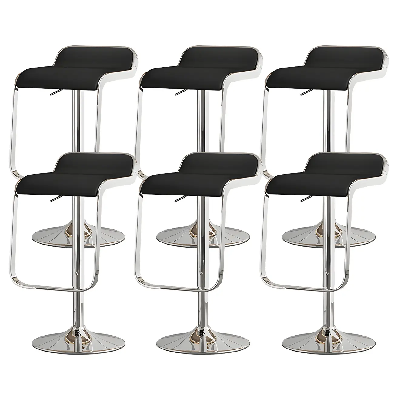 Elegant Metal Adjustable Bar Stools with Leather Seat for Kitchen Image - 8 | homeyfad