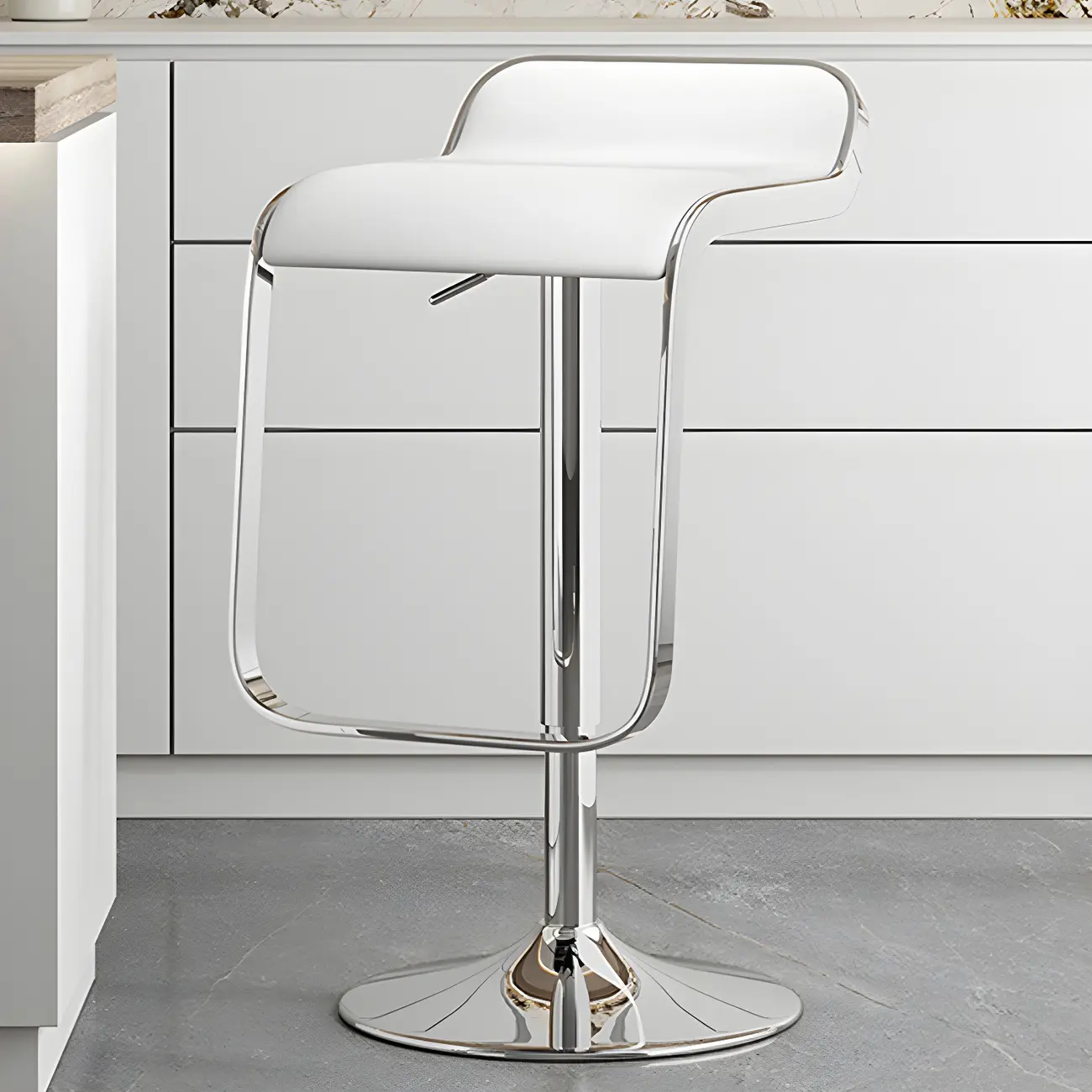Elegant Metal Adjustable Bar Stools with Leather Seat for Kitchen Image - 11 | homeyfad