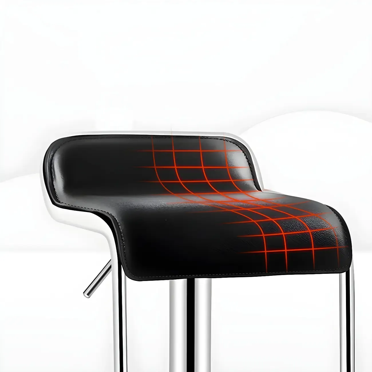 Elegant Metal Adjustable Bar Stools with Leather Seat for Kitchen Image - 12