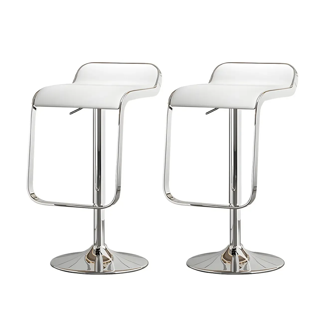 Elegant Metal Adjustable Bar Stools with Leather Seat for Kitchen Image - 13