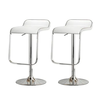 Elegant Metal Adjustable Bar Stools with Leather Seat for Kitchen Image - 13