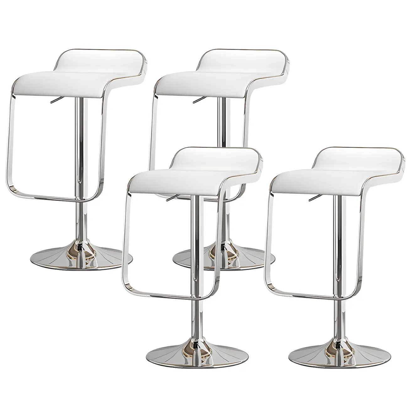 Elegant Metal Adjustable Bar Stools with Leather Seat for Kitchen Image - 15 | homeyfad