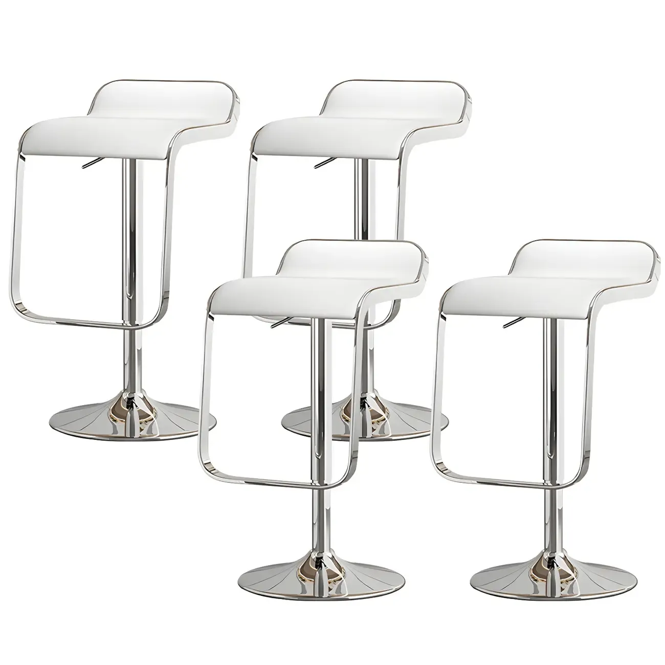 Elegant Metal Adjustable Bar Stools with Leather Seat for Kitchen Image - 15