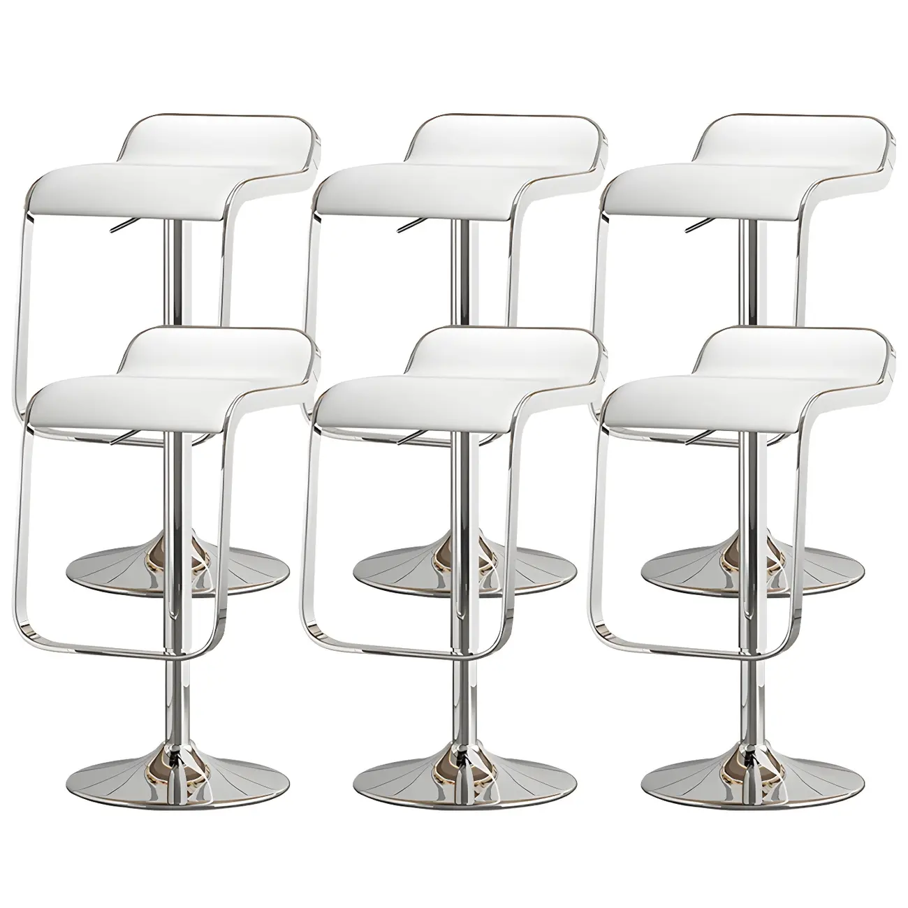 Elegant Metal Adjustable Bar Stools with Leather Seat for Kitchen Image - 18 | homeyfad
