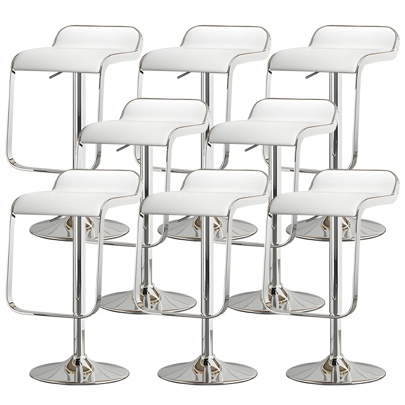 Elegant Metal Adjustable Bar Stools with Leather Seat for Kitchen Image - 20 | homeyfad