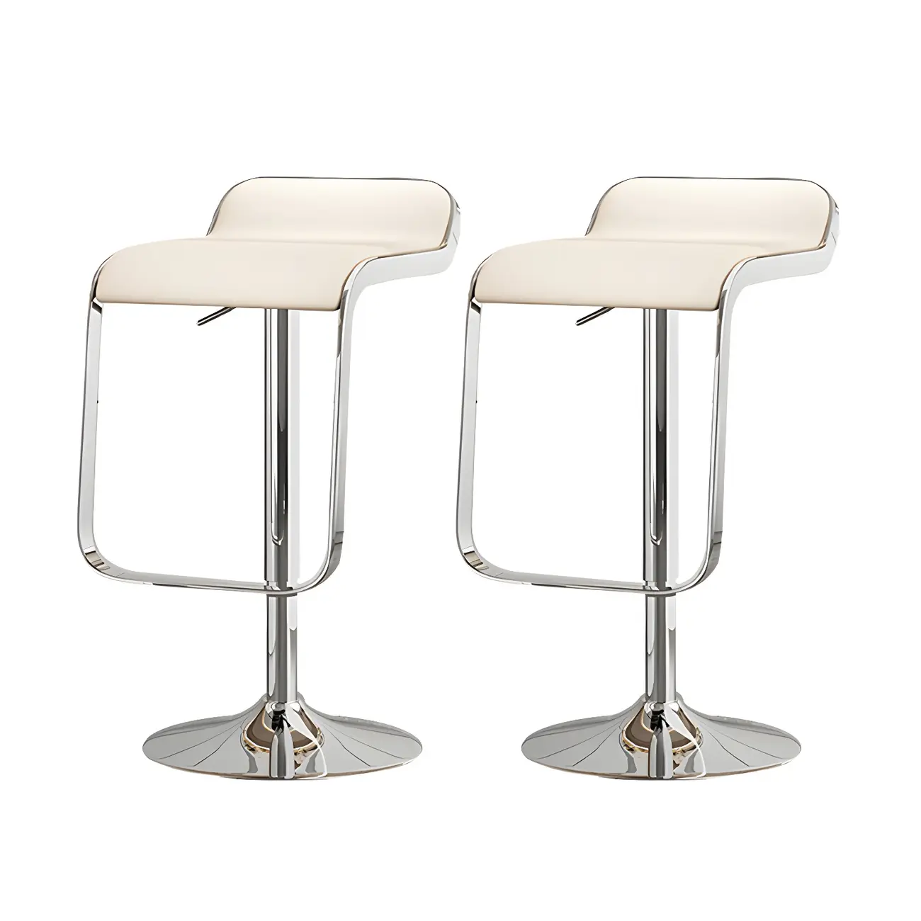 Elegant Metal Adjustable Bar Stools with Leather Seat for Kitchen Image - 22 | homeyfad
