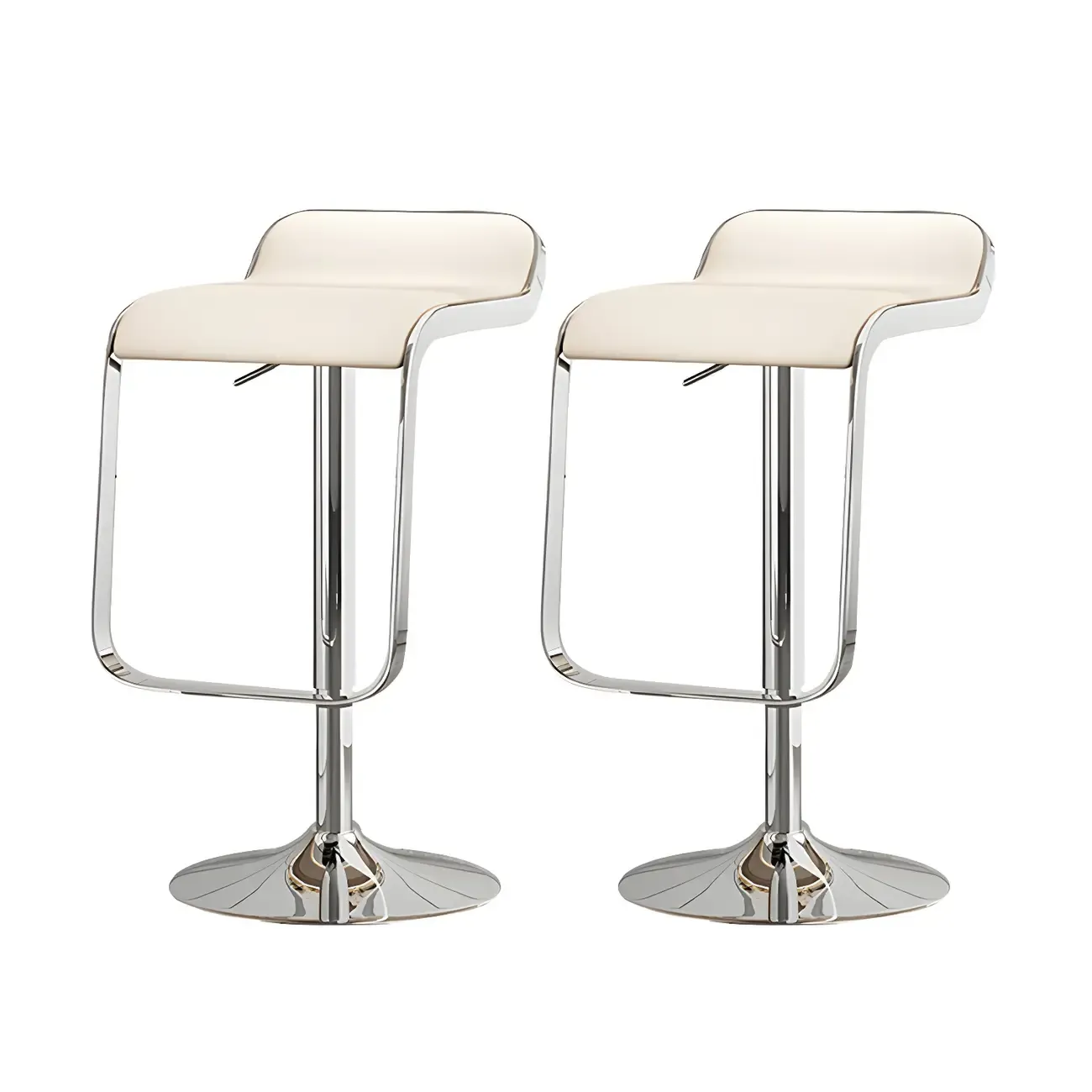Elegant Metal Adjustable Bar Stools with Leather Seat for Kitchen Image - 22