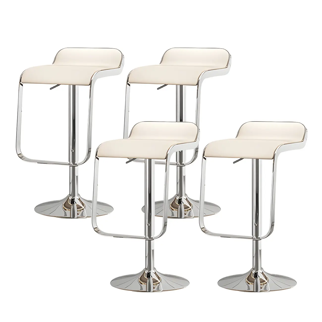 Elegant Metal Adjustable Bar Stools with Leather Seat for Kitchen Image - 23 | homeyfad