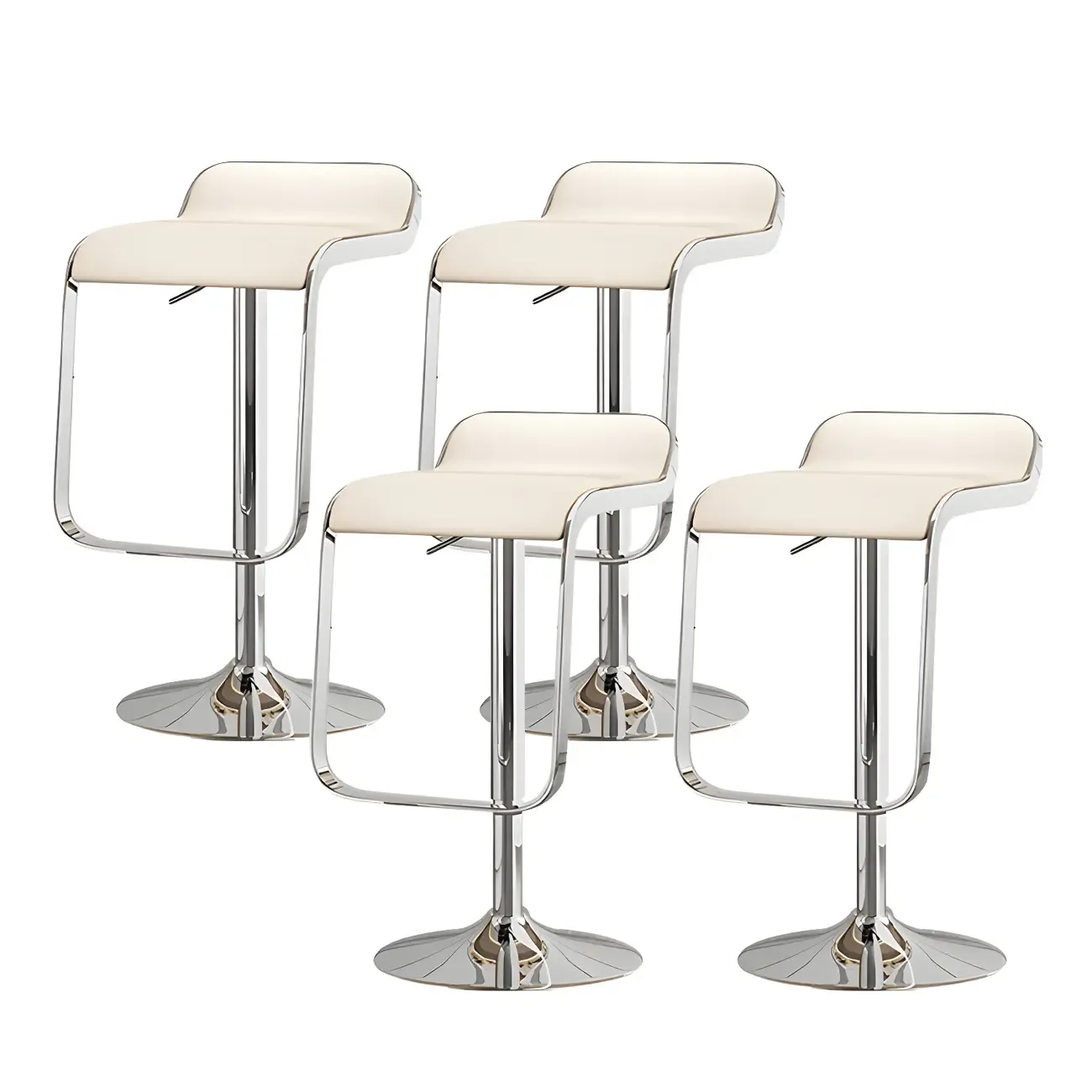 Elegant Metal Adjustable Bar Stools with Leather Seat for Kitchen Image - 23