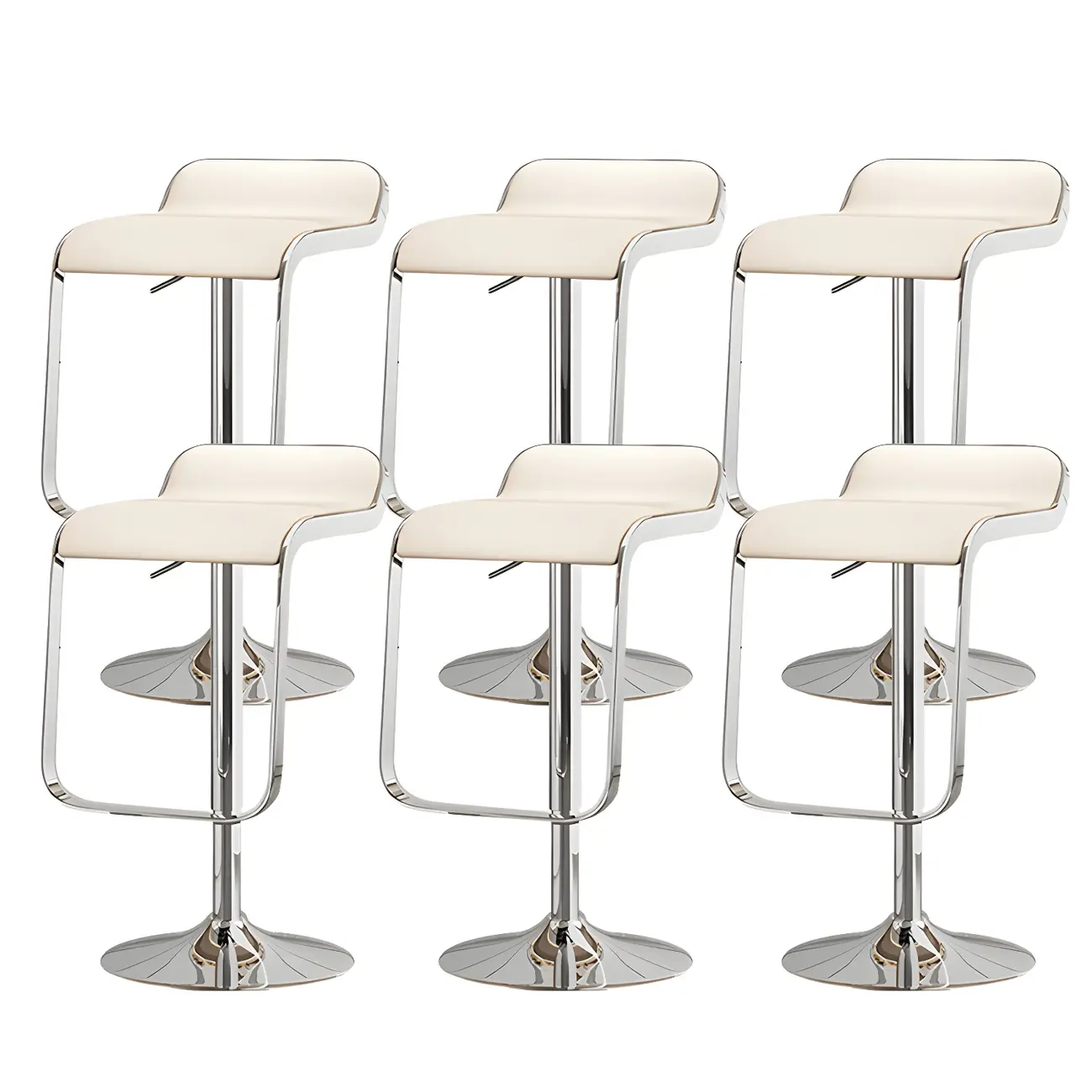 Elegant Metal Adjustable Bar Stools with Leather Seat for Kitchen Image - 24 | homeyfad