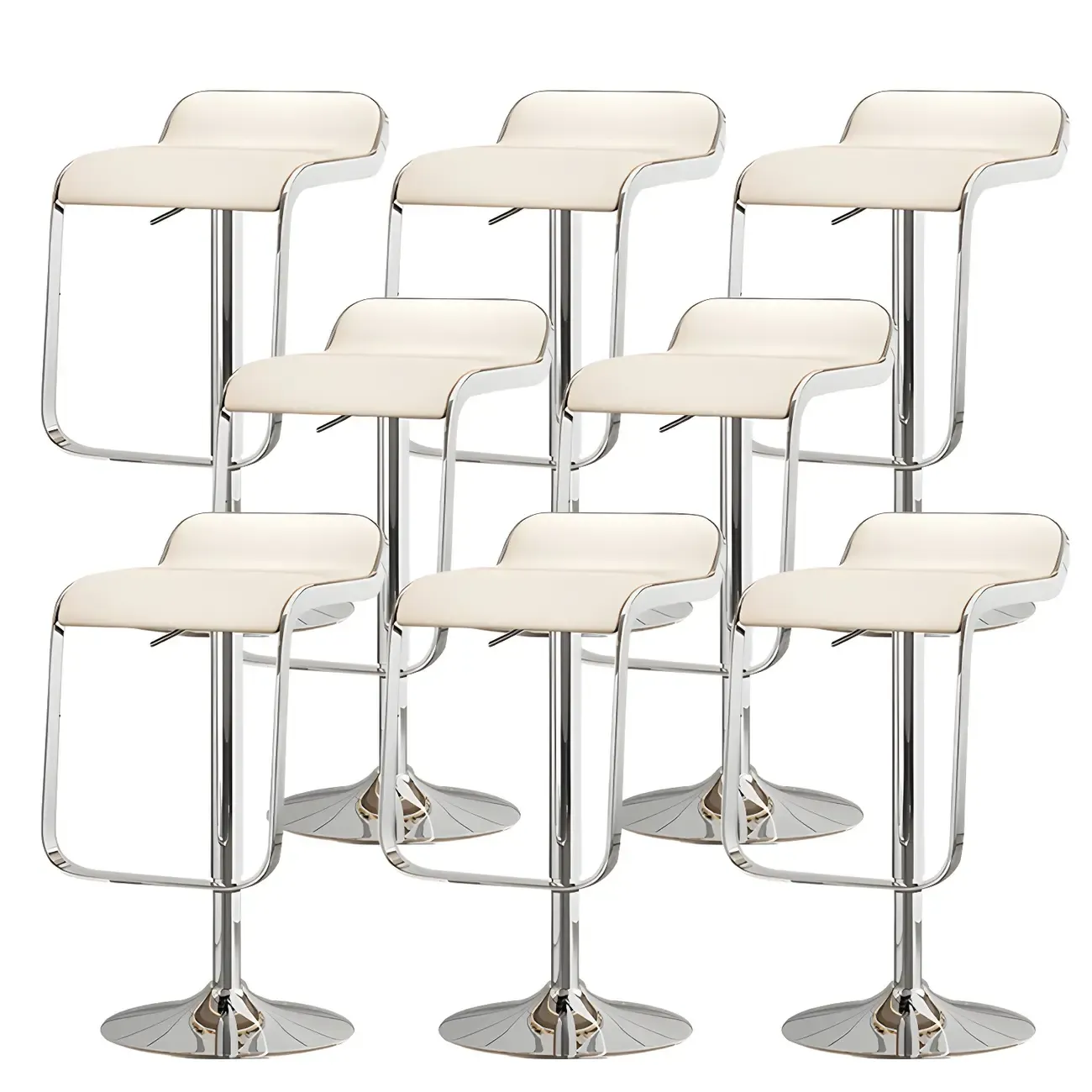 Elegant Metal Adjustable Bar Stools with Leather Seat for Kitchen Image - 25