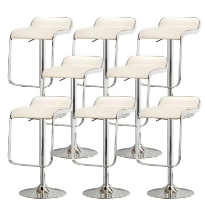 Elegant Metal Adjustable Bar Stools with Leather Seat for Kitchen Image - 25
