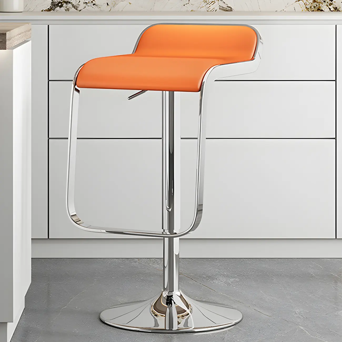 Elegant Metal Adjustable Bar Stools with Leather Seat for Kitchen Image - 26 | homeyfad