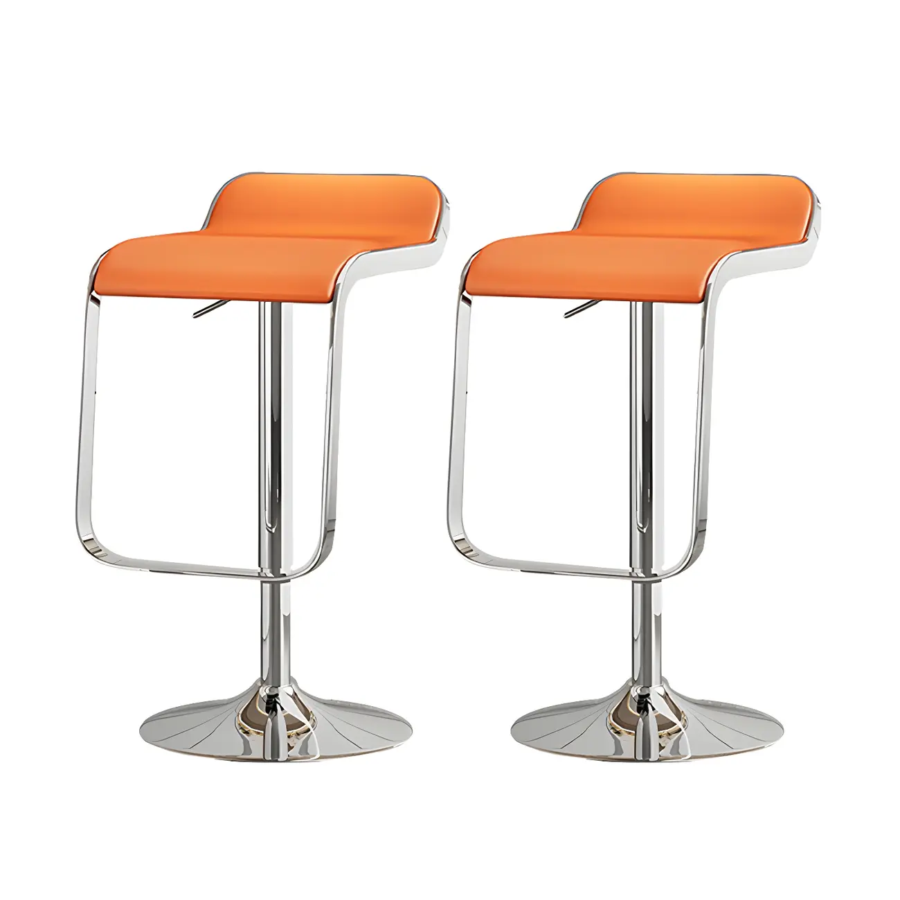 Elegant Metal Adjustable Bar Stools with Leather Seat for Kitchen Image - 27 | homeyfad
