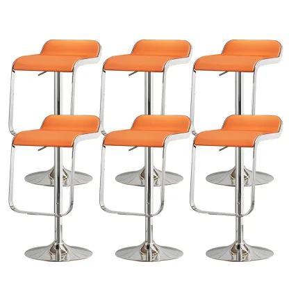 Elegant Metal Adjustable Bar Stools with Leather Seat for Kitchen Image - 29