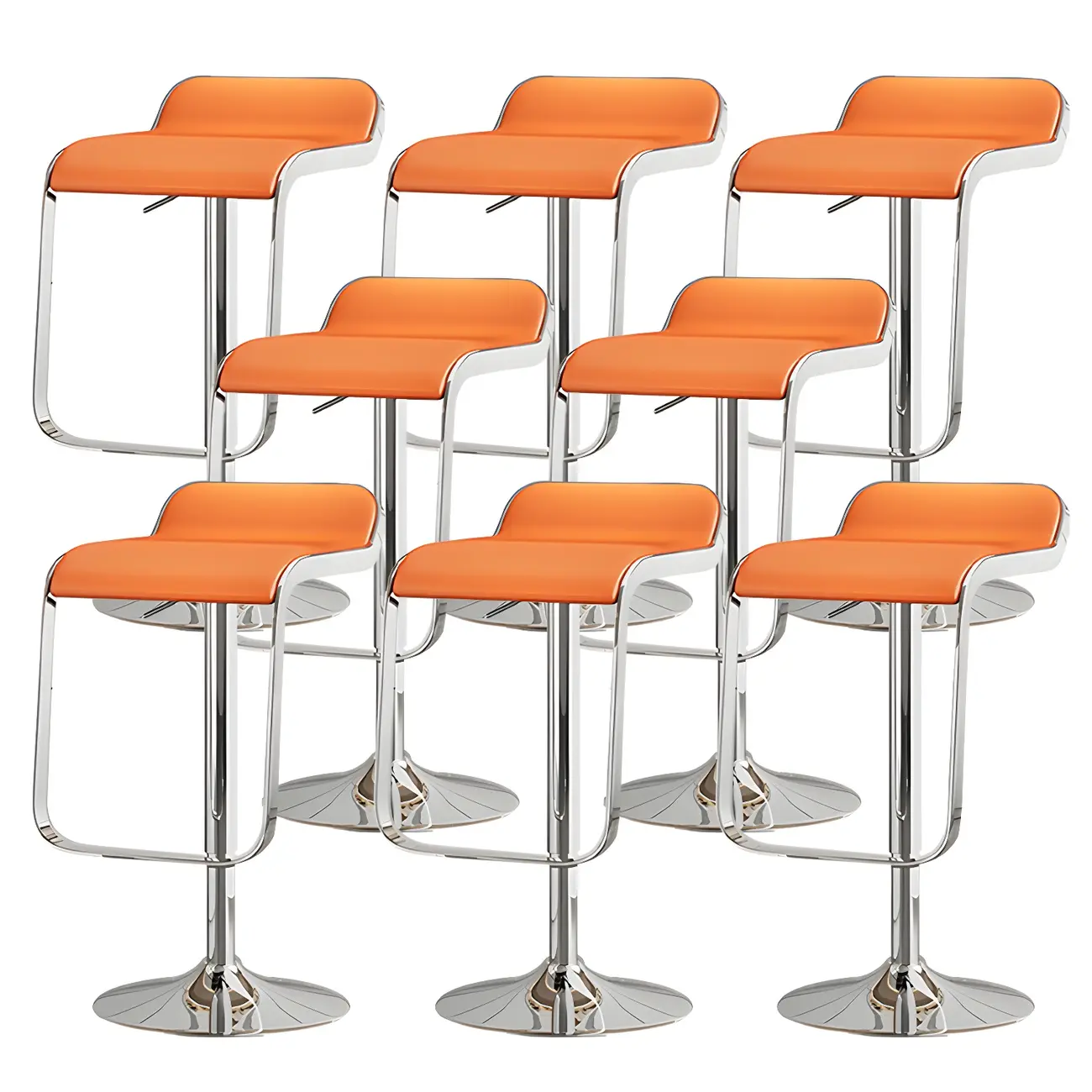 Elegant Metal Adjustable Bar Stools with Leather Seat for Kitchen Image - 30 | homeyfad