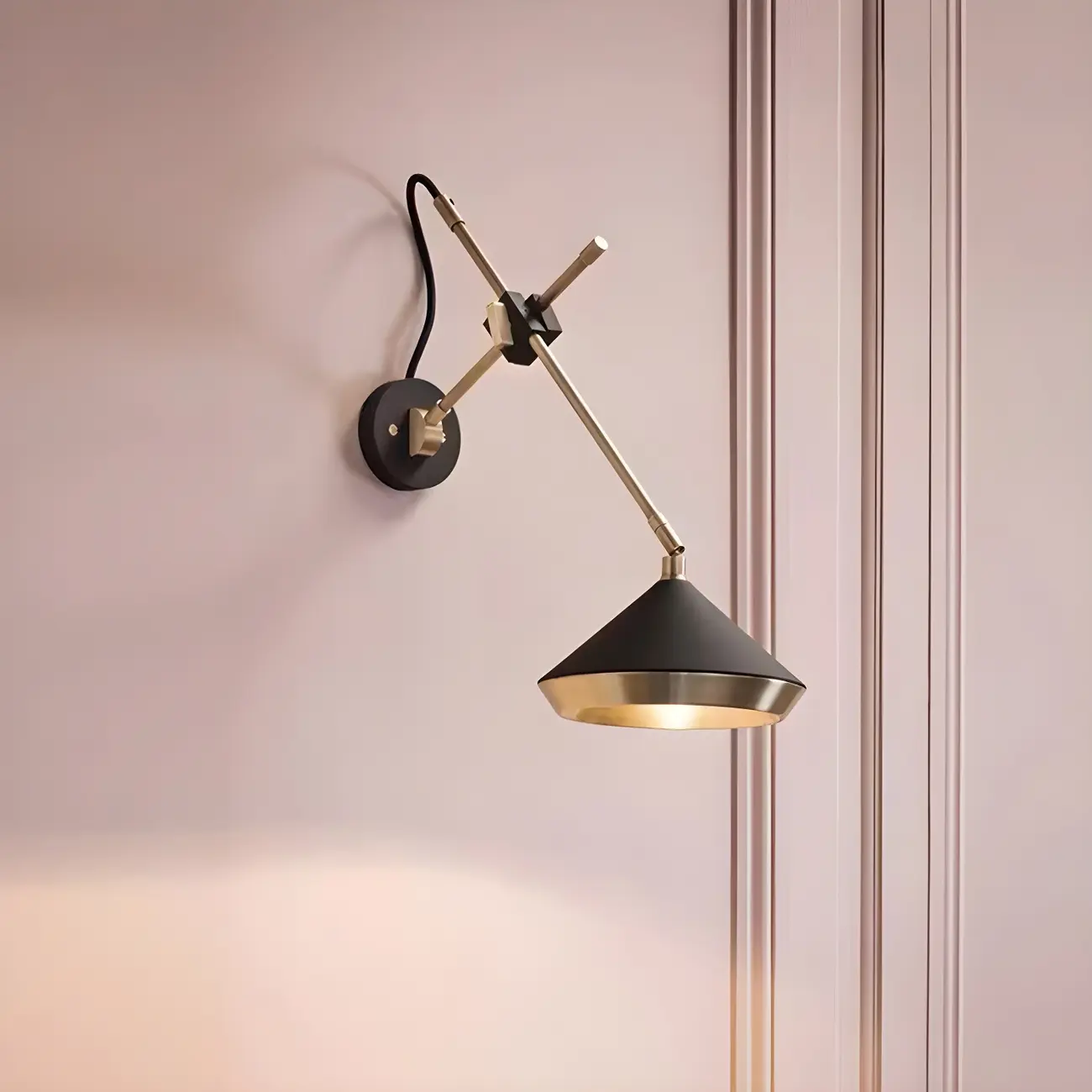 Modern Metal Adjustable Swing Arm Wall Light Image - 1 | homeyfad