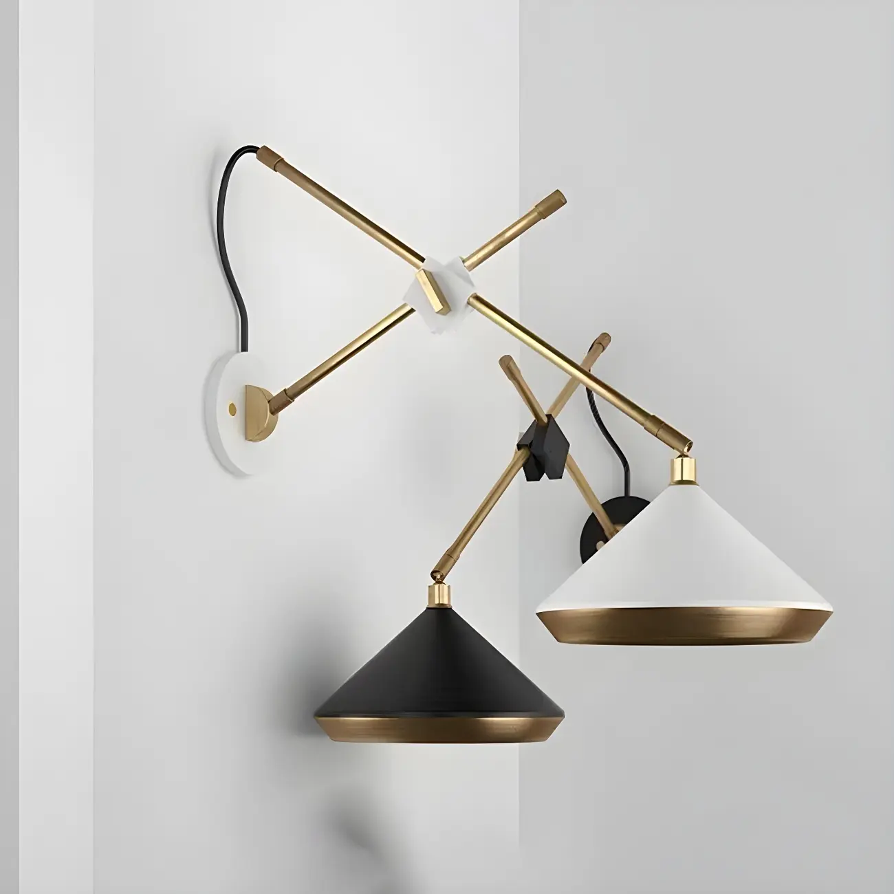 Modern Metal Adjustable Swing Arm Wall Light Image - 8 | homeyfad