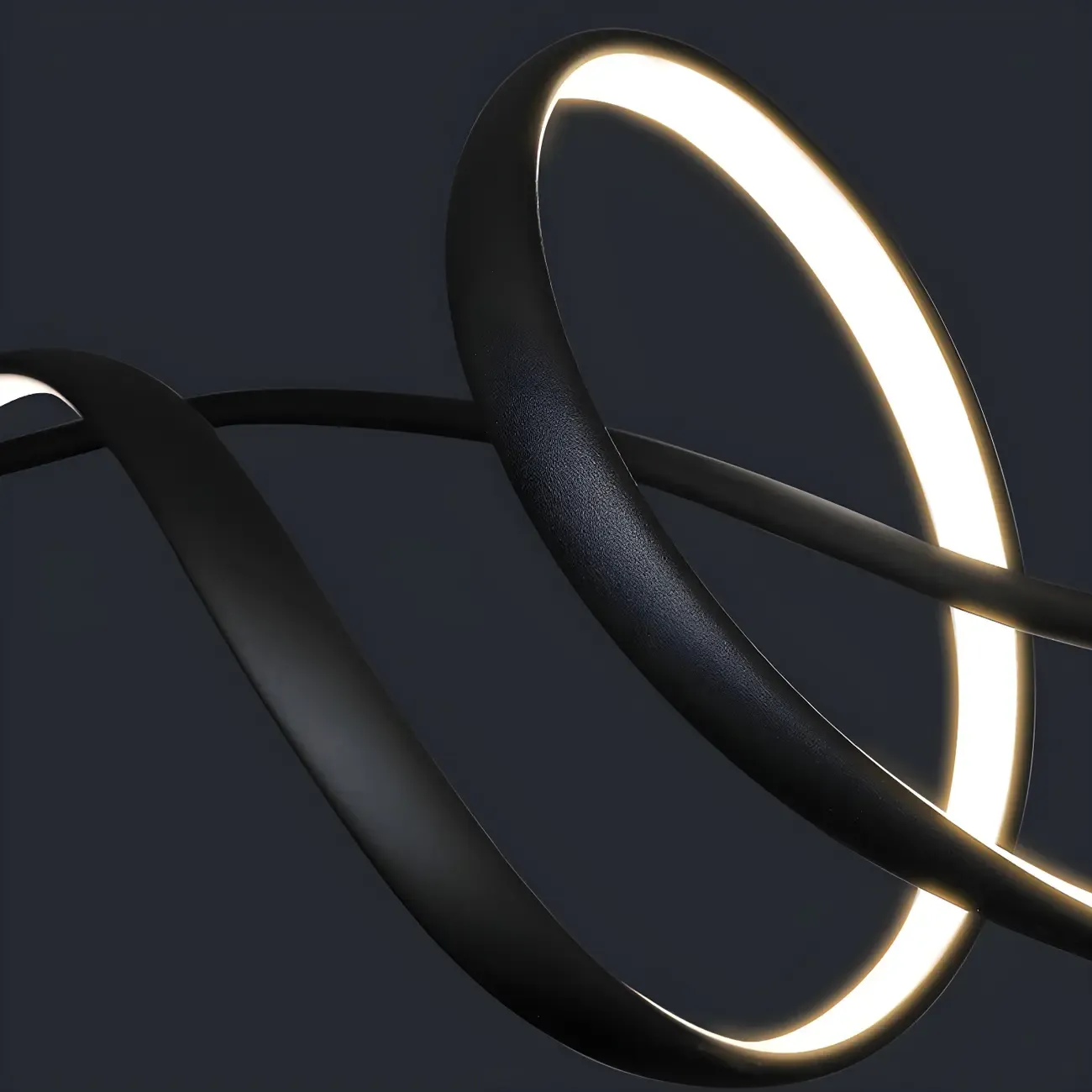 Abstract Modern Black Linear Island Pendant Light Image - 4