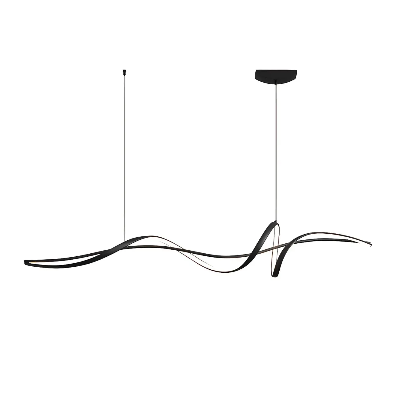 Abstract Modern Black Linear Island Pendant Light Image - 5