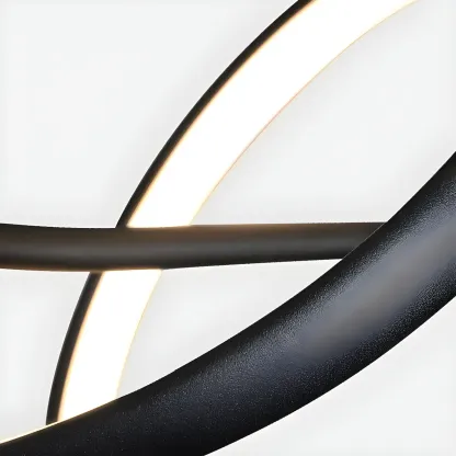 Abstract Modern Black Linear Island Pendant Light Image - 9