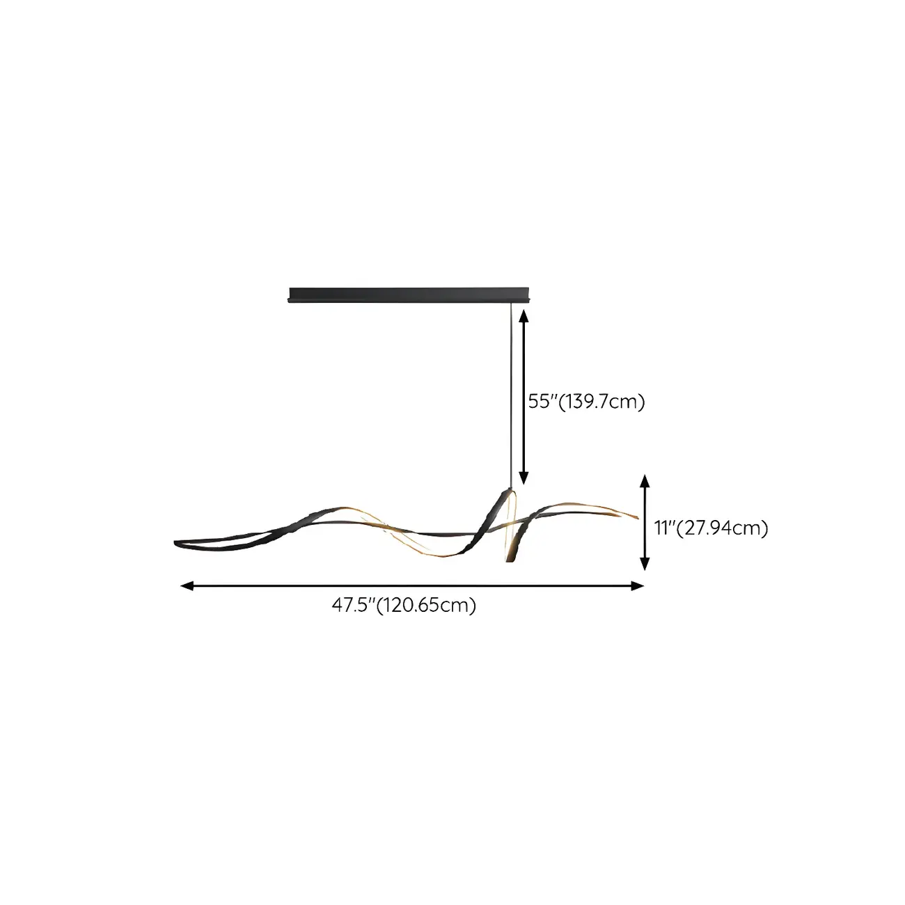 Abstract Modern Black Linear Island Pendant Light Image - 11 | homeyfad