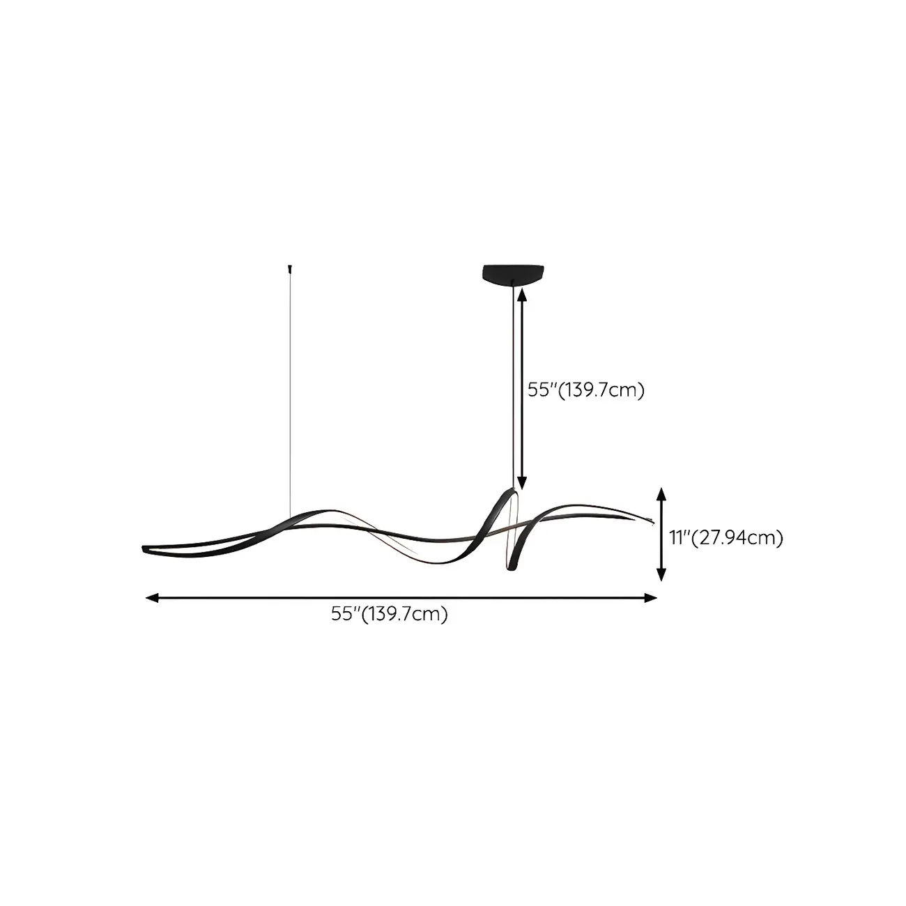 Abstract Modern Black Linear Island Pendant Light Image - 12 | homeyfad