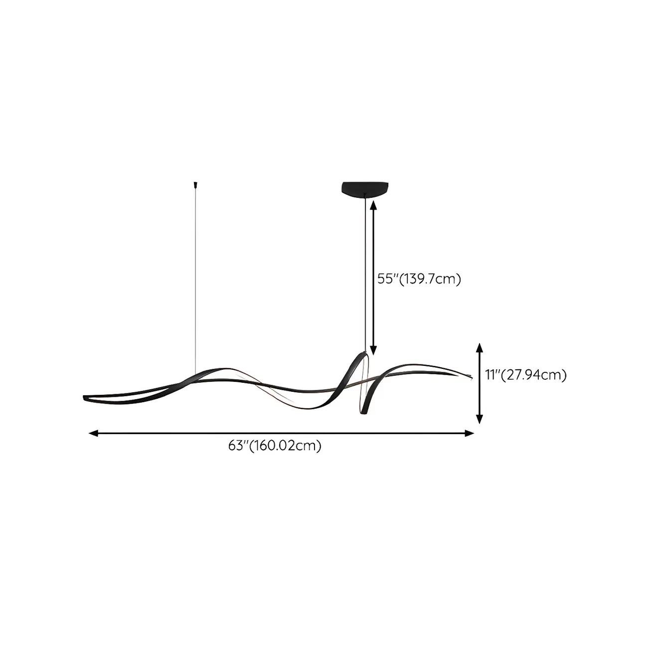 Abstract Modern Black Linear Island Pendant Light Image - 14 | homeyfad