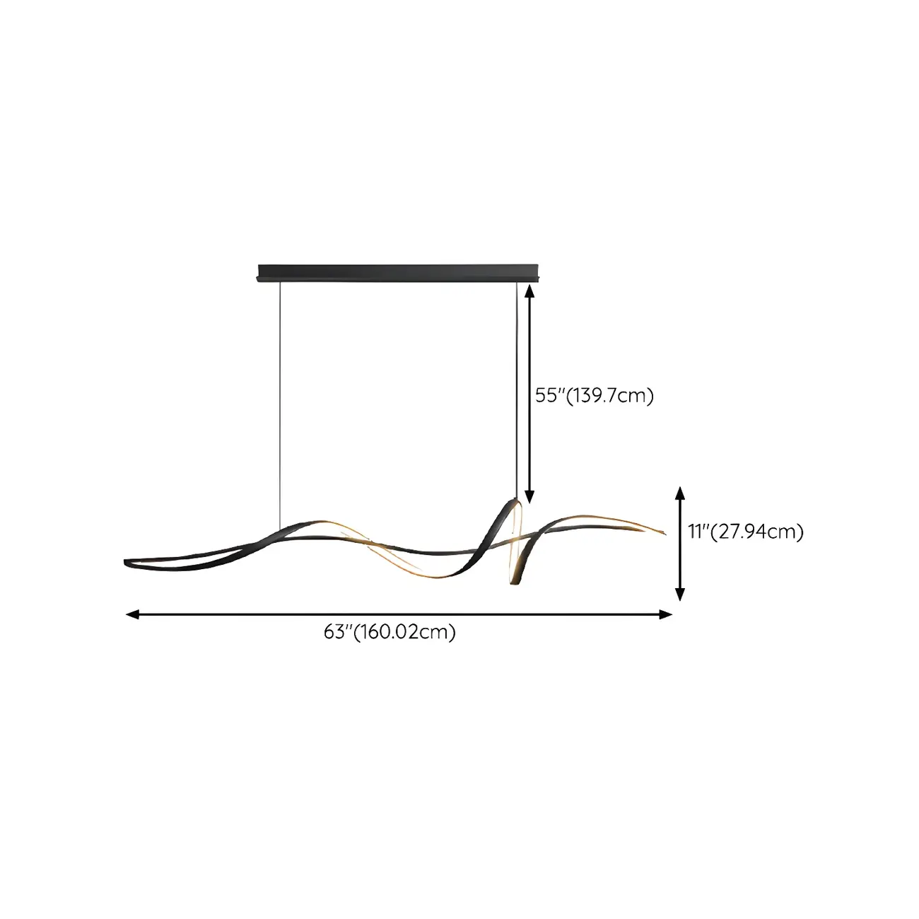 Abstract Modern Black Linear Island Pendant Light Image - 15 | homeyfad