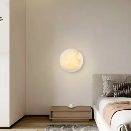 Modern Circular Stone Wall Light Minimalist Design Image - 4