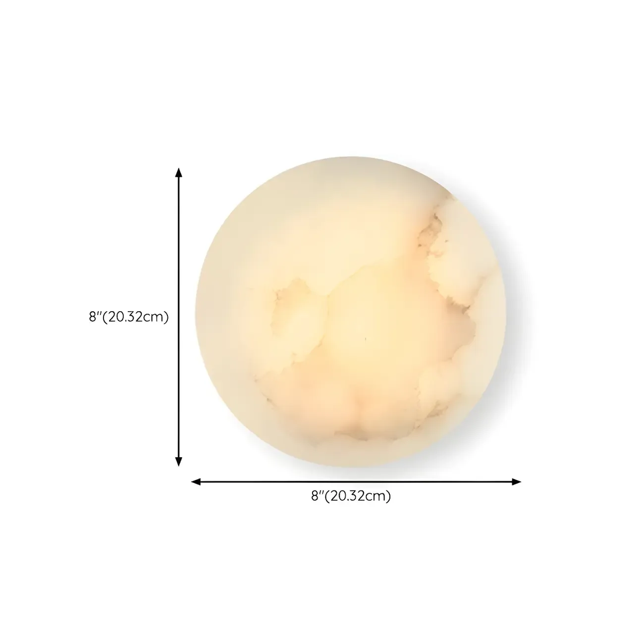 Modern Circular Stone Wall Light Minimalist Design #size