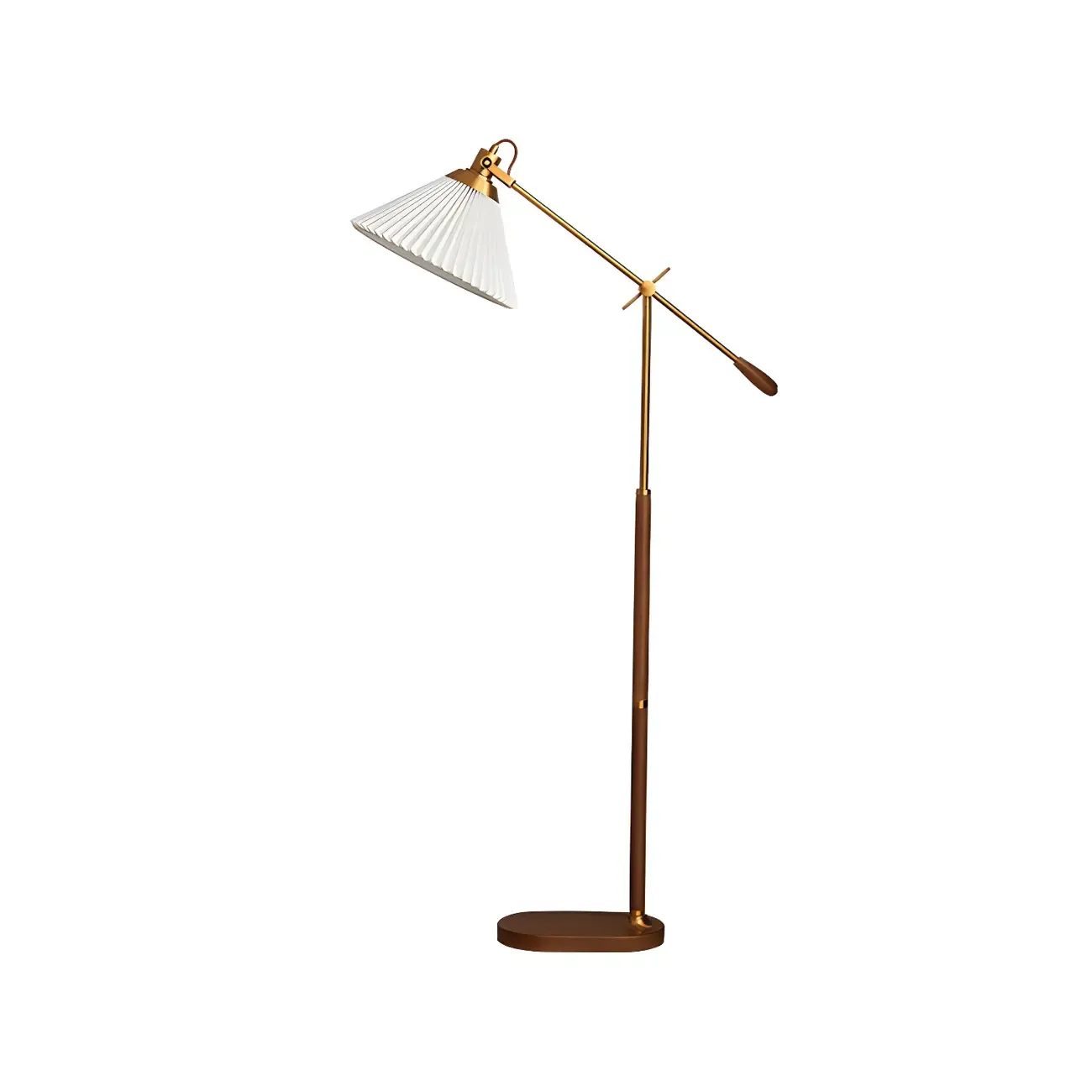 Brown Adjustable Metal Balance Arm Floor Lamp for Living Room Image - 5