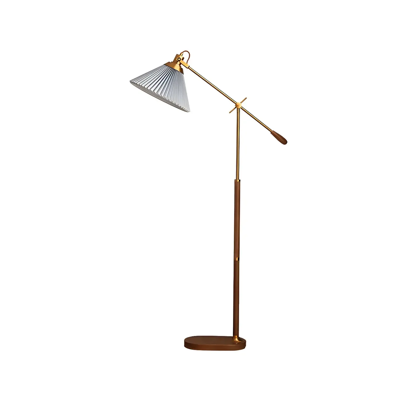 Brown Adjustable Metal Balance Arm Floor Lamp for Living Room Image - 6
