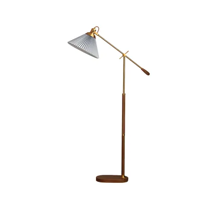 Brown Adjustable Metal Balance Arm Floor Lamp for Living Room Image - 6