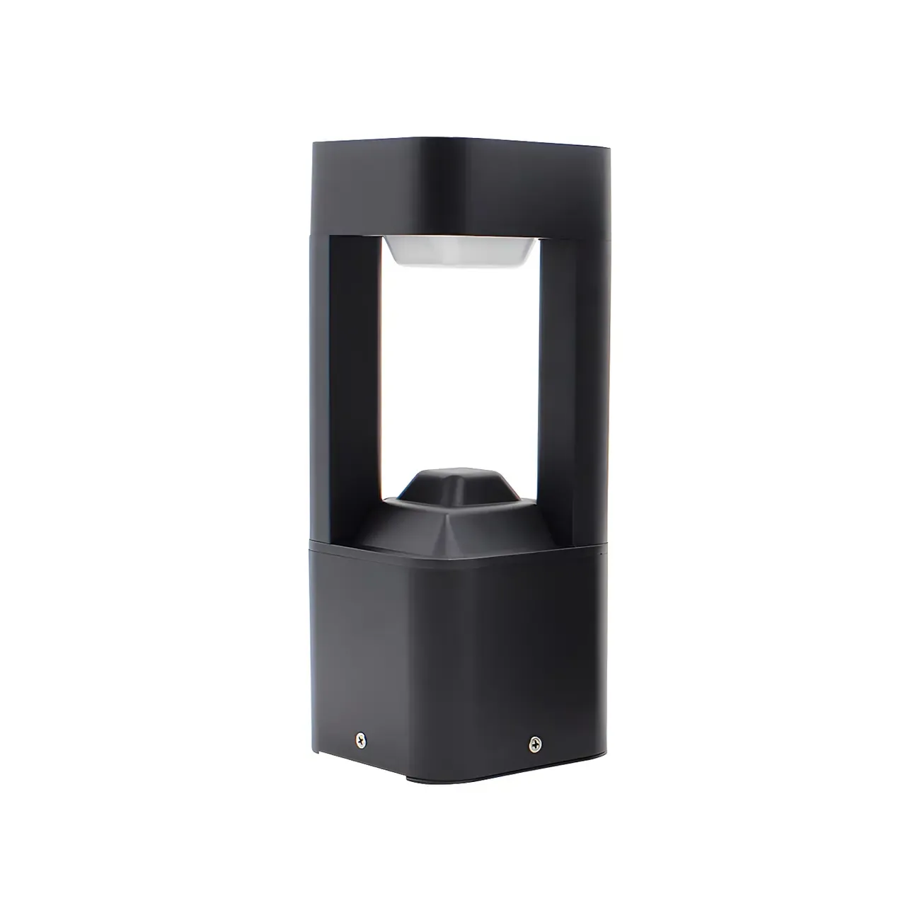 Black Metal Warm Light Lawn Post Cap Light Image - 6