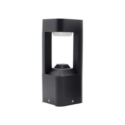 Black Metal Warm Light Lawn Post Cap Light Image - 6
