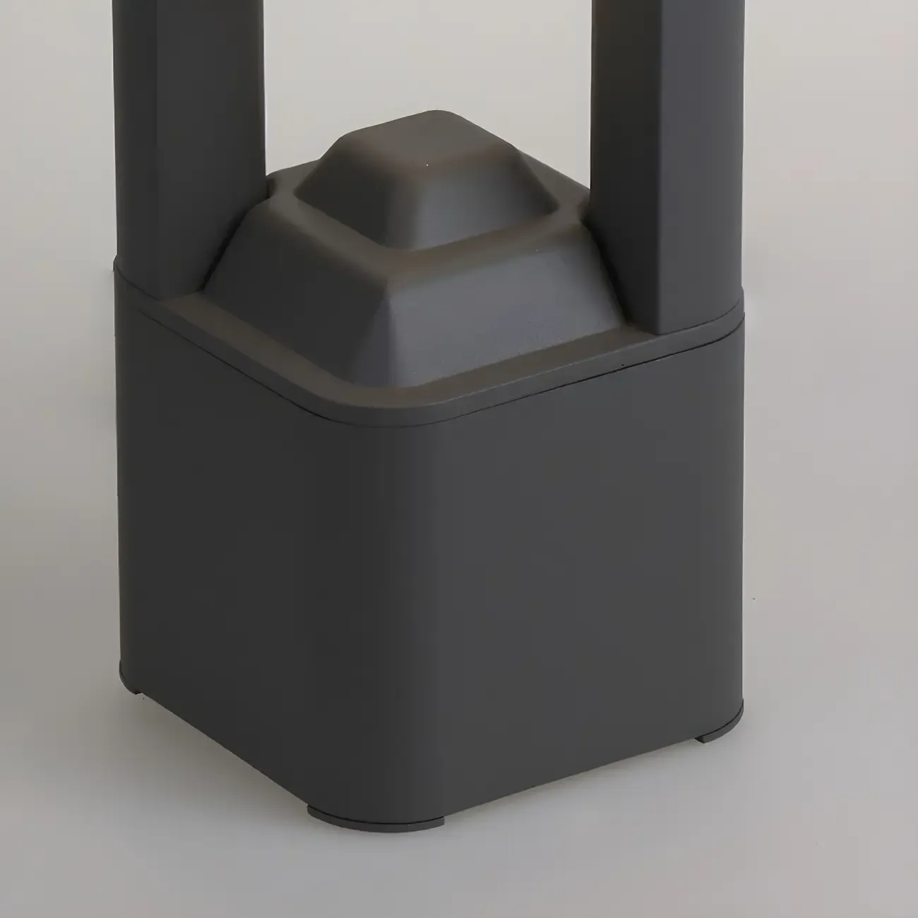 Black Metal Warm Light Lawn Post Cap Light Image - 11