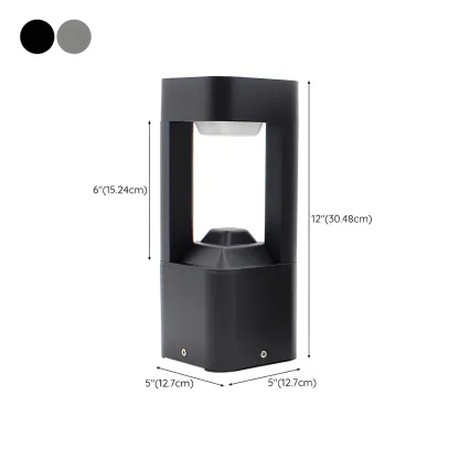 Black Metal Warm Light Lawn Post Cap Light #size