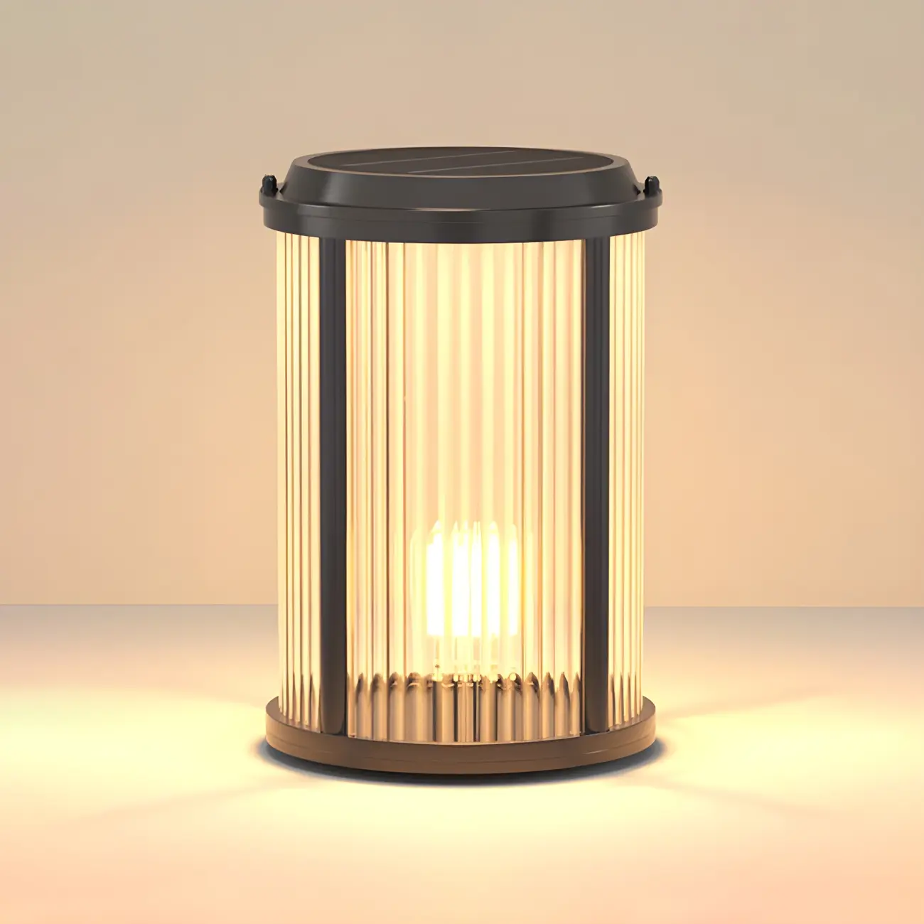 Horizontal and Vertical Striped Glass Cylinder Post Cap Light Image - 8 | homeyfad