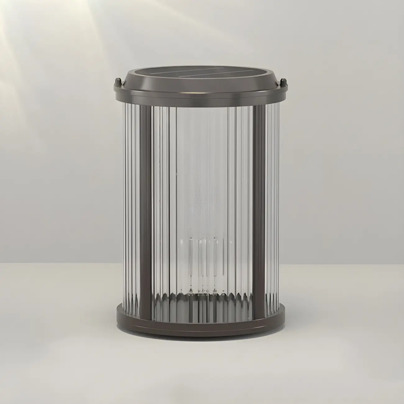 Horizontal and Vertical Striped Glass Cylinder Post Cap Light Image - 9 | homeyfad