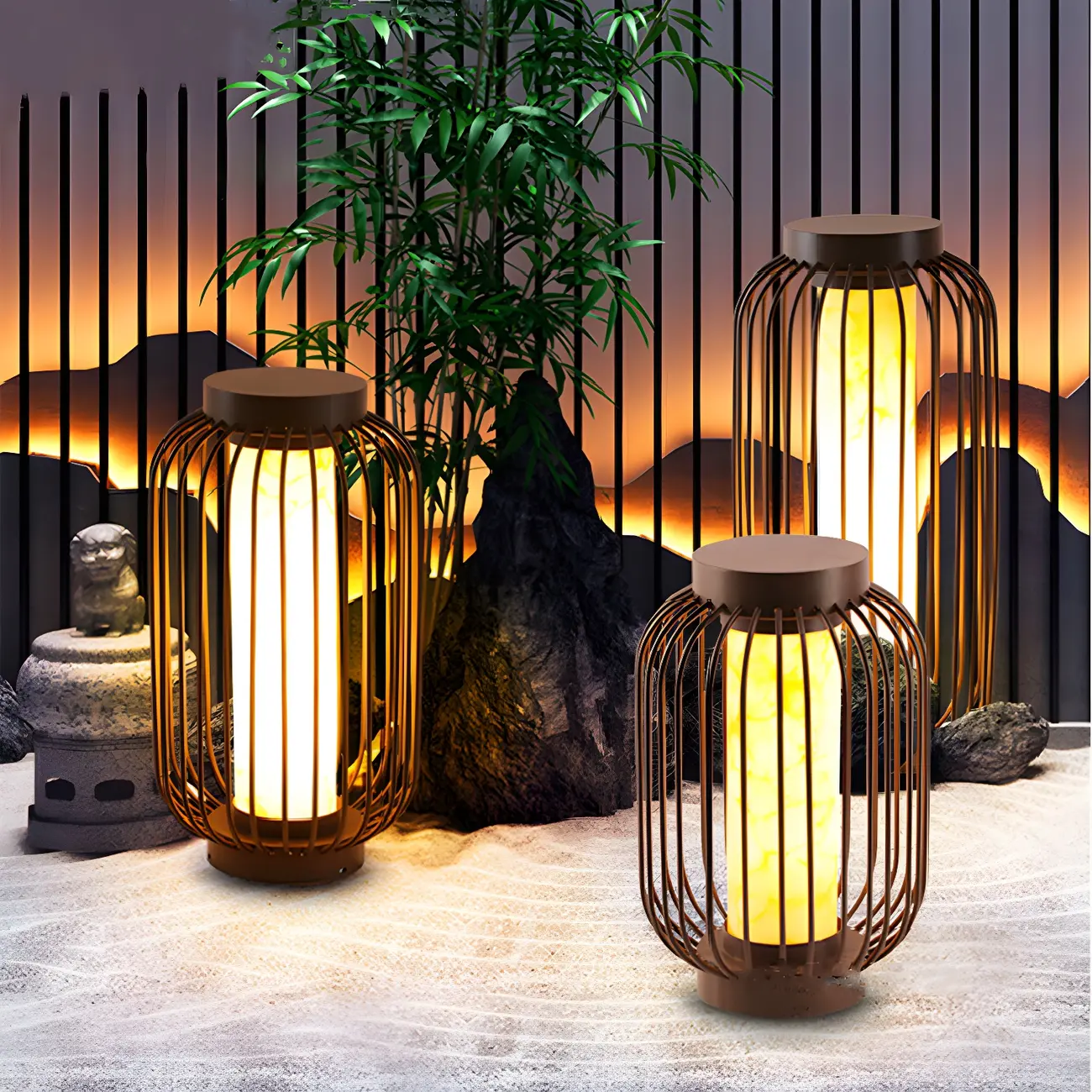  Metal Cage Design Solar Post Cap Light Image - 2 | homeyfad