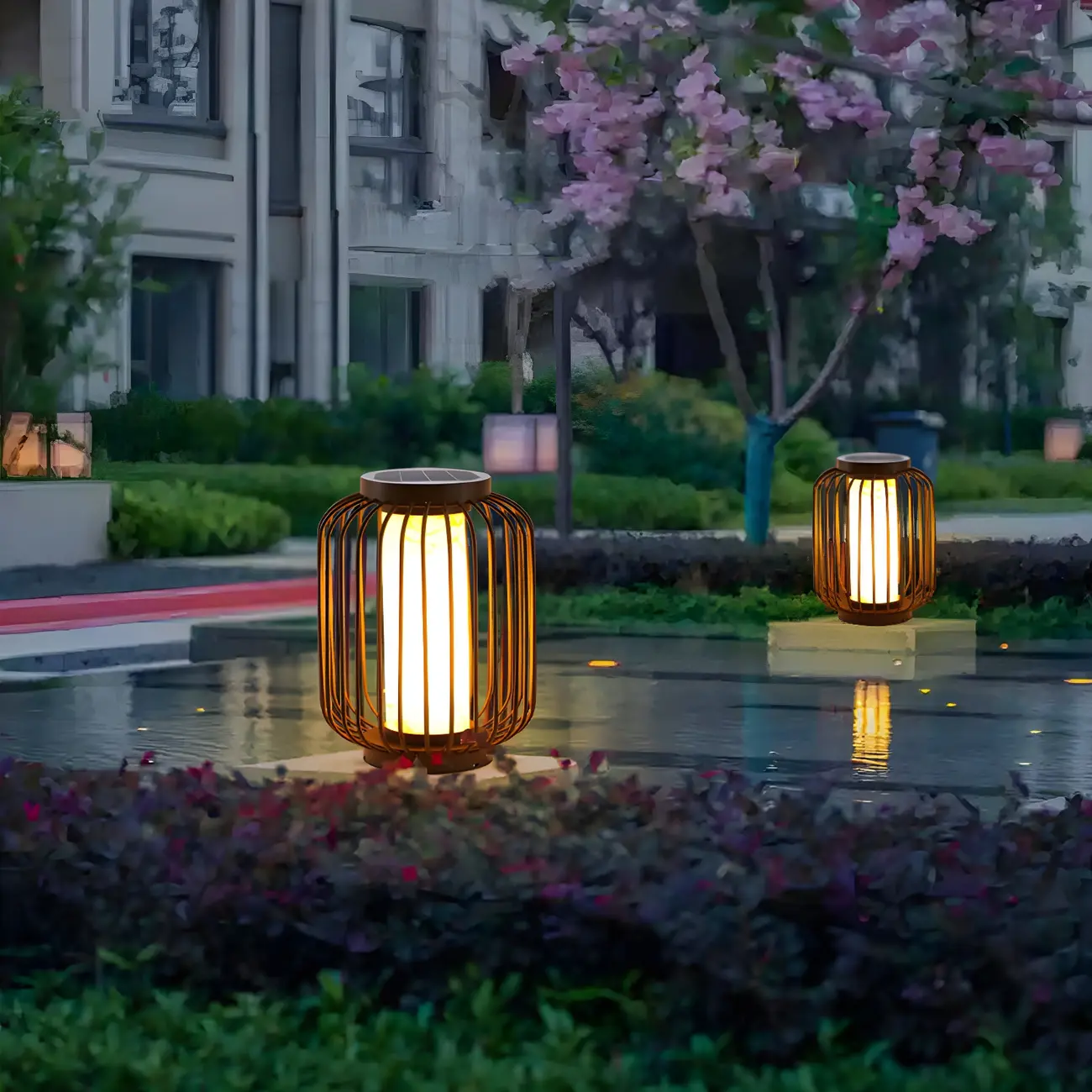  Metal Cage Design Solar Post Cap Light Image - 1 | homeyfad