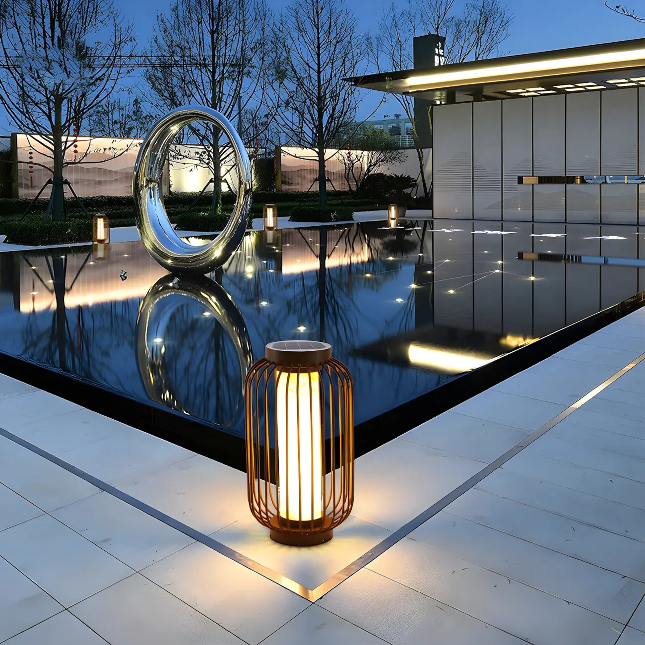  Metal Cage Design Solar Post Cap Light Image - 4 | homeyfad