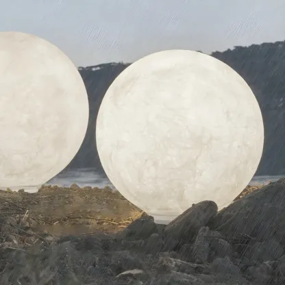 Wired White Resin Sphere Post Cap Light Image - 6